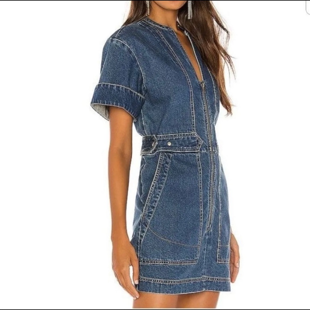 FREE PEOPLE DREAM ON DENIM MINI DRESS